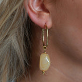 Boucles d'oreilles roches beige